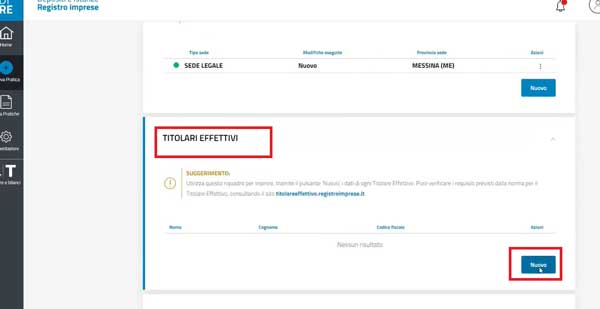 AGGIUNGERE UN TITOLARI EFFETTIVI PIATTAFORMA DIRE REGISTRO IMPRESE