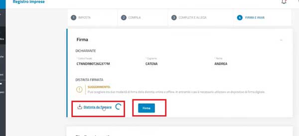 FIRMA DIGITALE PIATTAFORMA DIRE REGISTRO IMPRESE