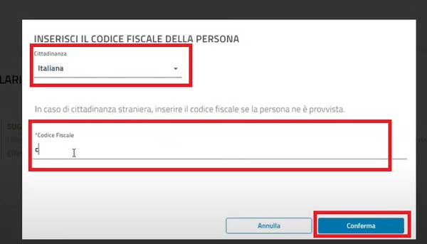 INSERIRE IL CODICE FISCALE DELLA PERSONA TITOLARI EFFETTIVI PIATTAFORMA DIRE REGISTRO IMPRESE