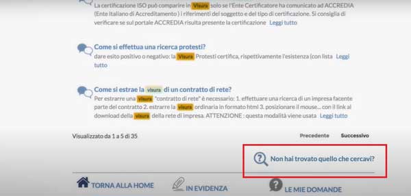 NON HAI TROVATO QUELLO CHE CERCAVI ASSISTENZA REGISTRO IMPRESE