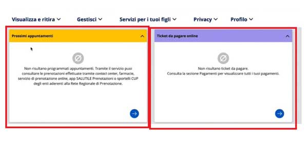 PROSSIMI APPUNTAMENTI Y TICKET DA PAGARE ONLINE