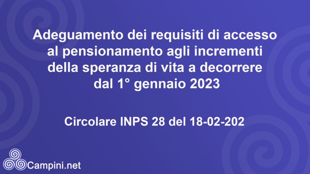INPS: 01m di Speranza