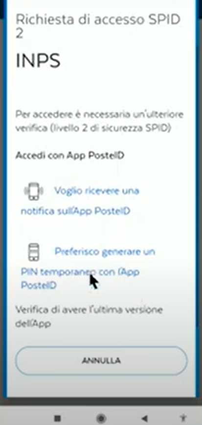 richiesta di accesso spid 2 inps