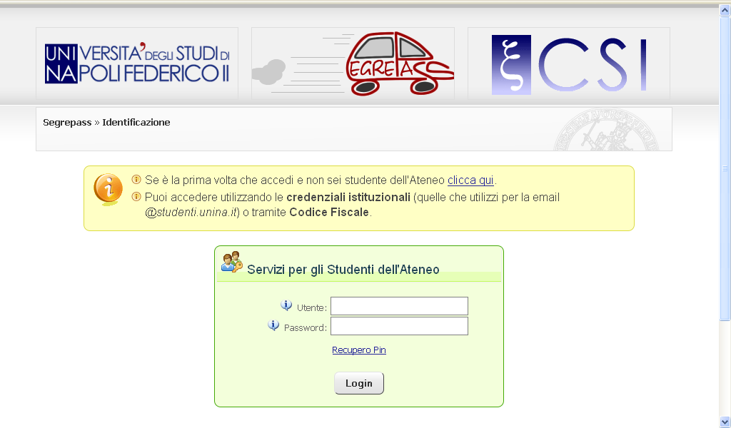 Segrepass UNINA: Accesso rapido e semplice